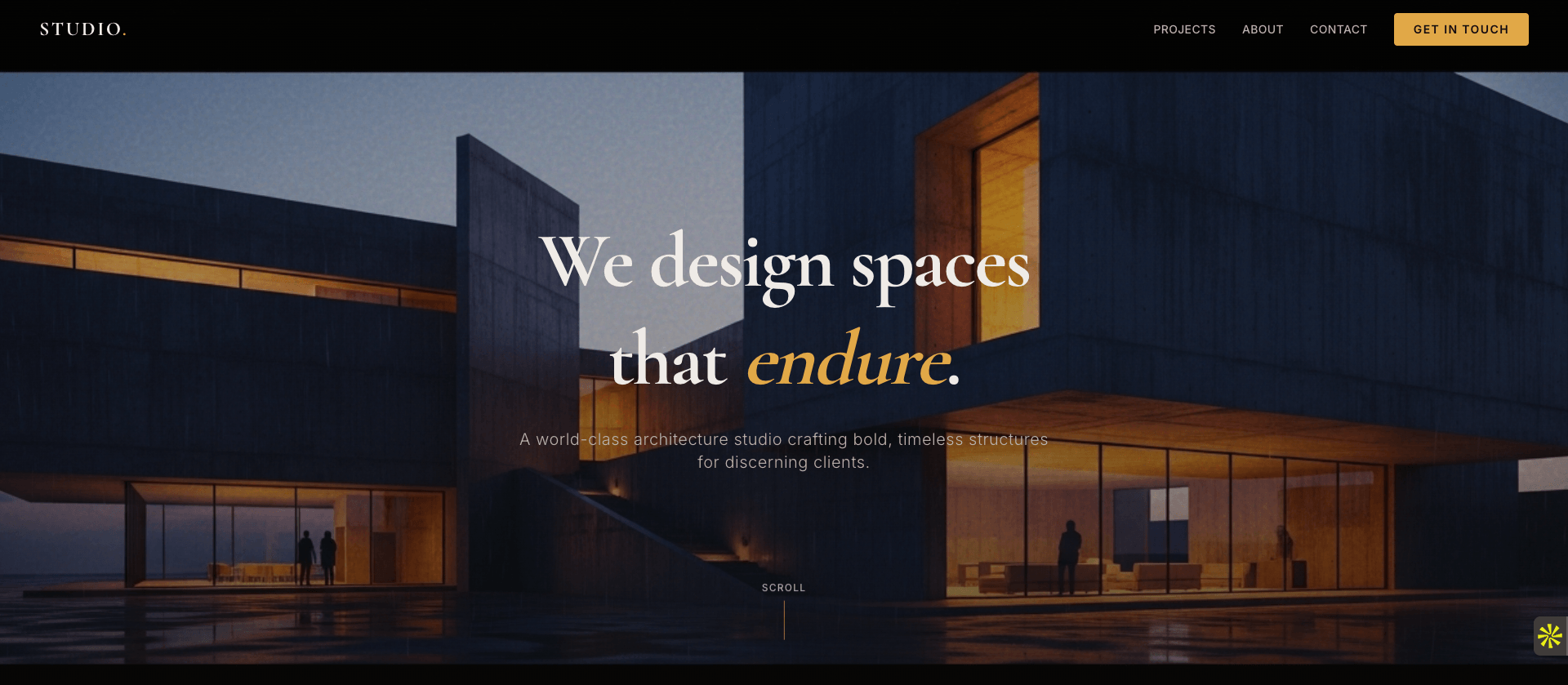 ArchPortfolio website screenshot